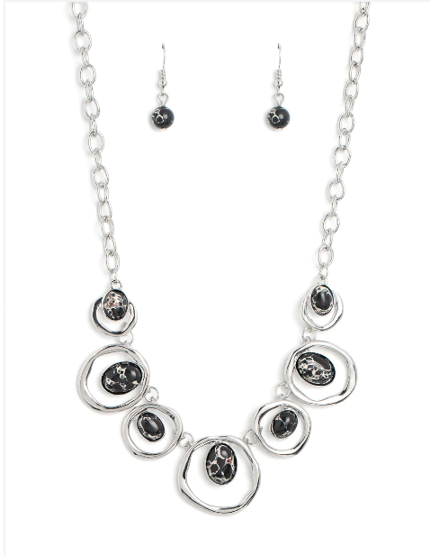 Marble Medley Black Necklace